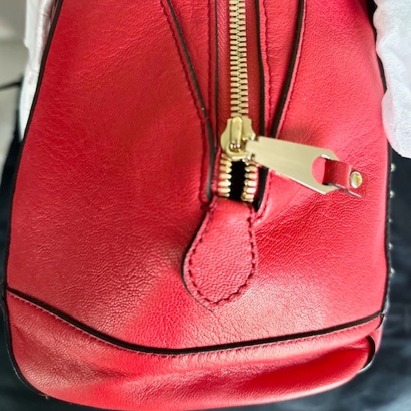 NWT Rebecca Minkoff designer Red Leather Purse Satchel style with… - Picture 8 of 16